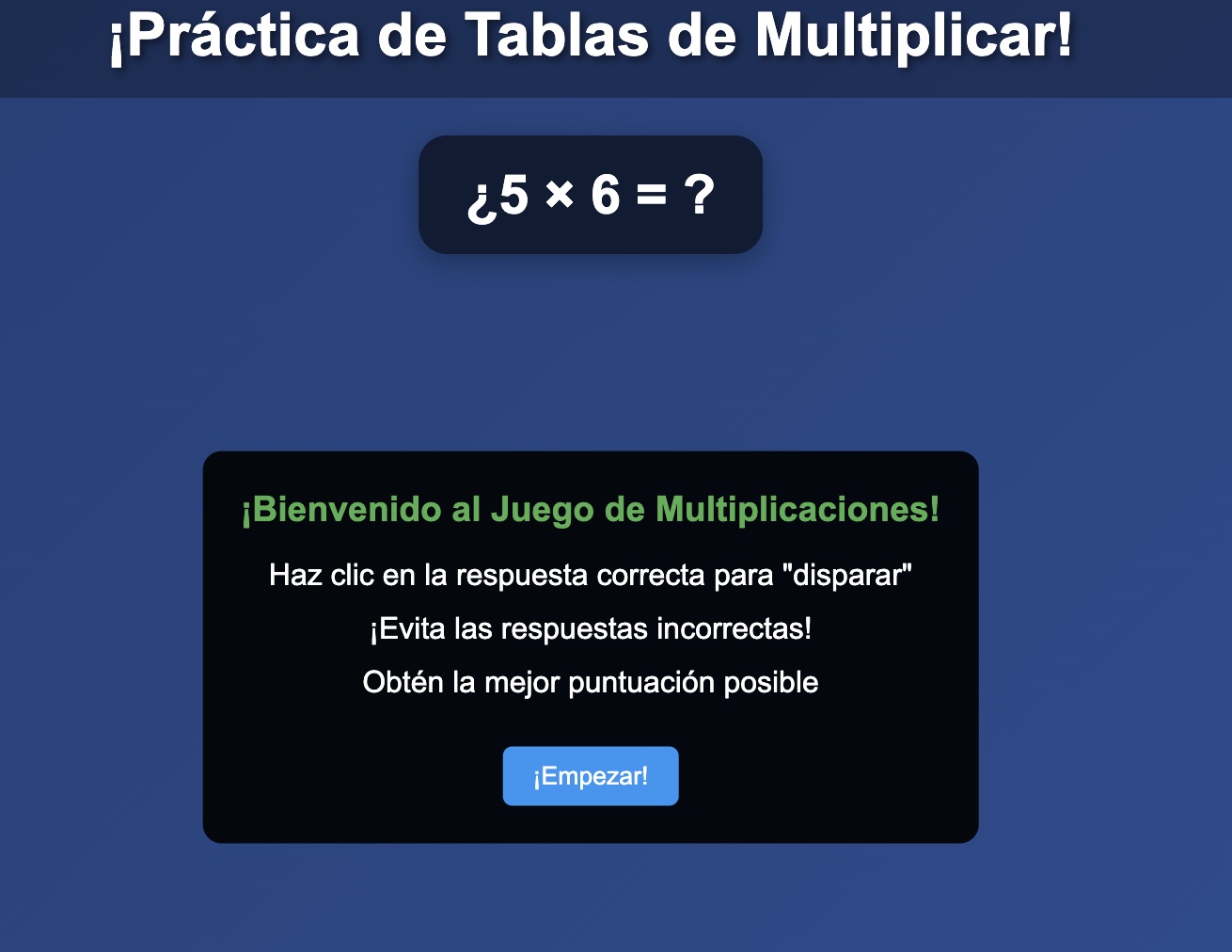 Tablas de Multiplicar